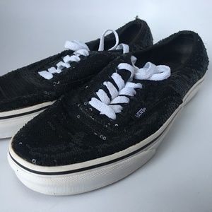 Vans Black Sequin Tennis Shoes Sneakers LOVE!!